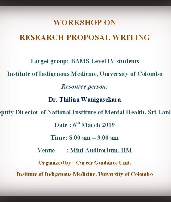 Workshop On Research Proposal Writing